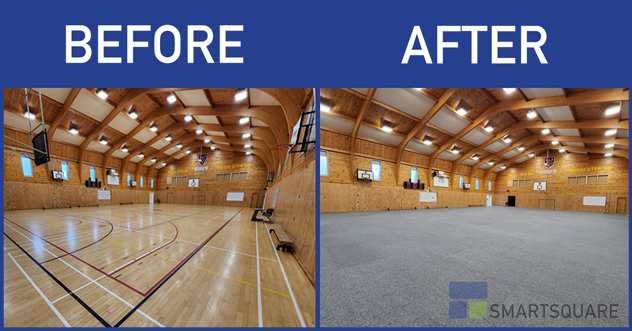 SMARTSQUARE Gym Hall Floor Protection Transformation Australia